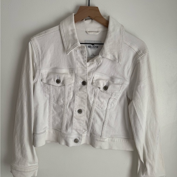 Hollister Jackets & Blazers - Hollister Women's Cream Jean Jacket